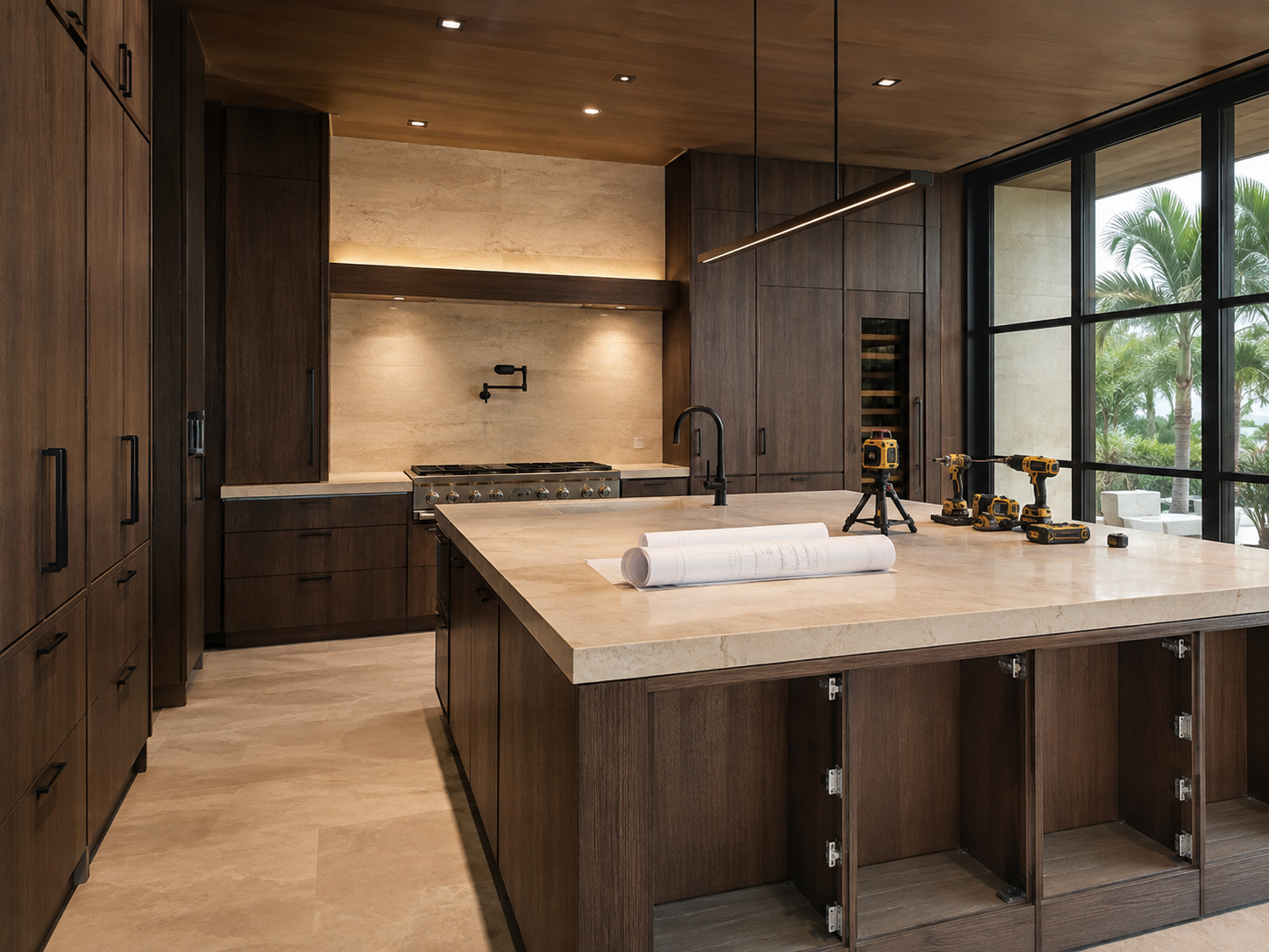 Cabinet installation coordinated from project plans